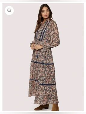 Lost + Wander  floral tiered maxi dress size S